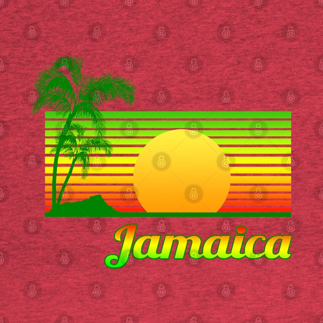 Retro Beach Jamaica Sunset by macdonaldcreativestudios